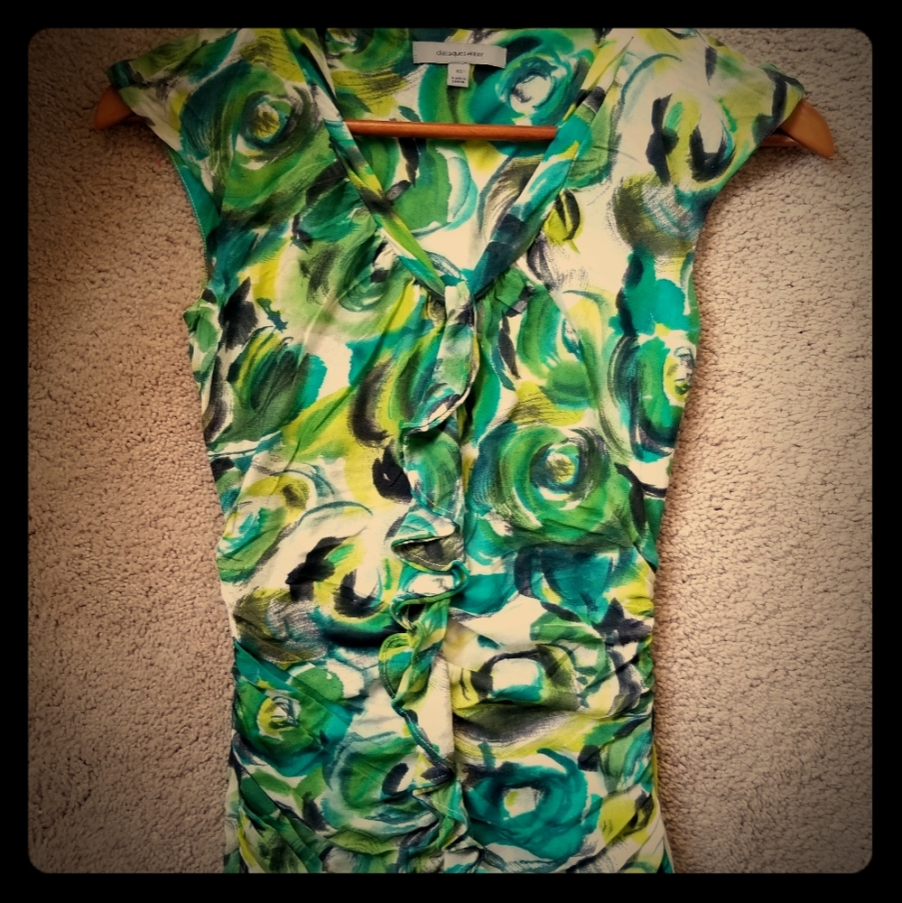 Light green floral blouse